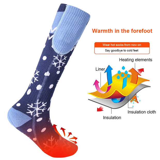 Winter Heated Socks Electric Self-Heating Socks Wool Thermal Insulated Sock USB Rechargeable 5000mAh APP Control for Outdoor Hik